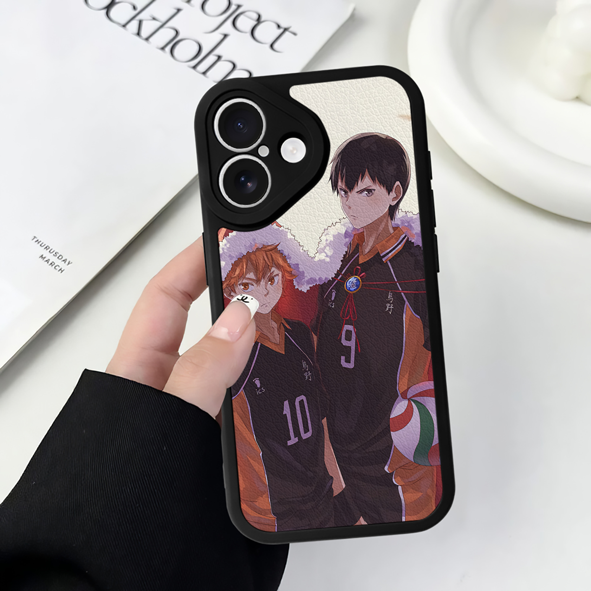 （画像用） ハイキュー!! Haikyu!! 【iPhone 16シリーズ対応】シリコンスマホケース（レザー調） 材質：シリコン